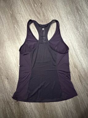 lululemon athletica Plum Racerback Tank with Striped Back Panel
